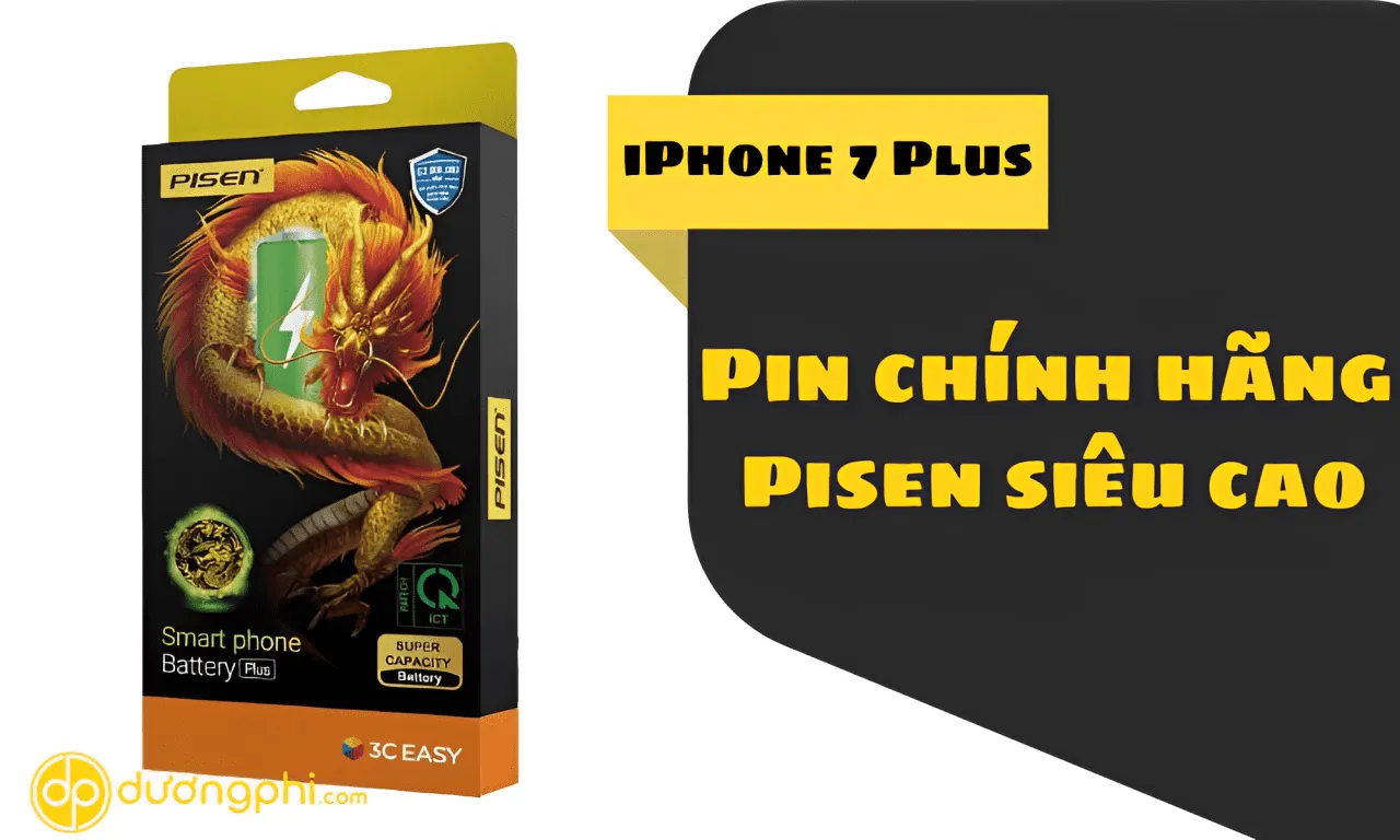 Pin Chính Hãng Pisen Dung Lượng Siêu Cao Cho Iphone 7 Plus - Cần Thơ Vĩnh Long 1