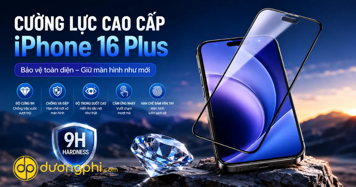 Kính Cường Lực Cao Cấp Cho Iphone 16 Plus Chống Trầy Xước Hiệu Quả