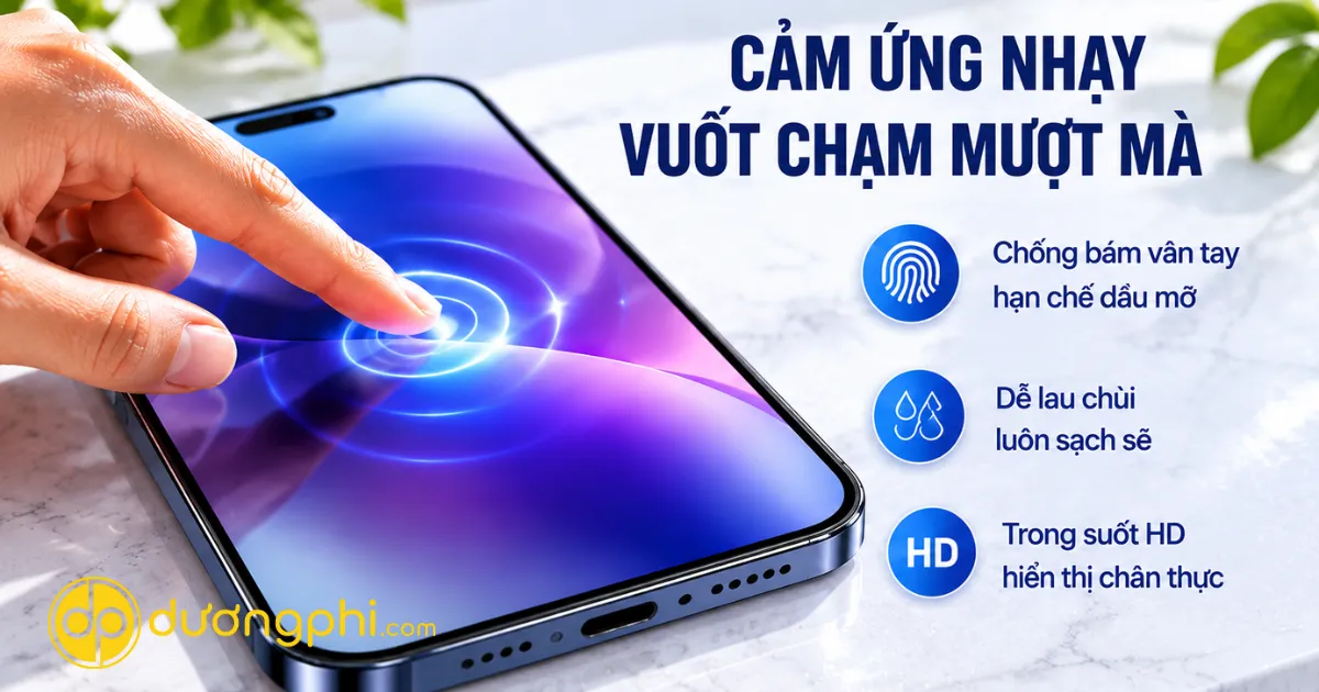 Dán Kính Cường Lực Cho Iphone 16 Plus Vẫn Giữ Cảm Ứng Nhạy