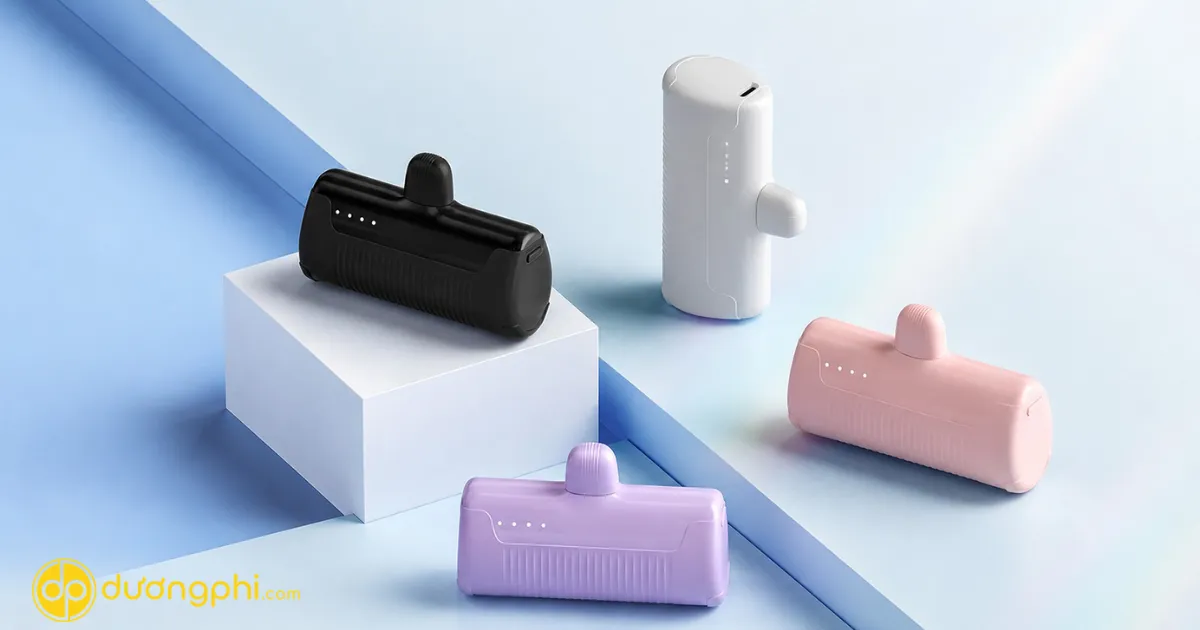 Sạc Dự Phòng Kuulaa 4500Mah Mini Có Dây Sạc Liền – Nhỏ Gọn, Tiện Lợi Cho Iphone &Amp; Android