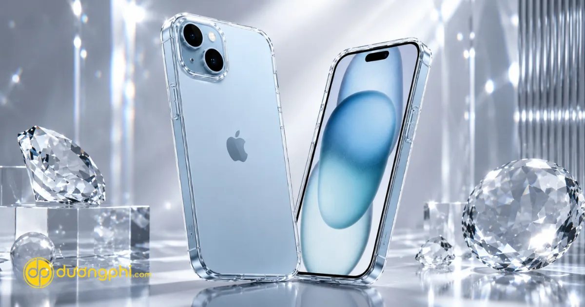 Ốp Lưng Trong Suốt Iphone 15 Plus Ôm Sát Thân Máy, Chống Bám Bẩn Và Giữ Thiết Bị Luôn Như Mới.
