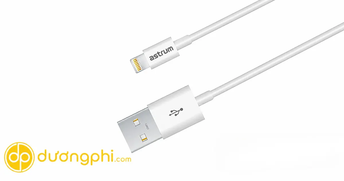 Cáp Sạc Astrum Usb To Lightning 1.2M Hỗ Trợ Sạc Và Đồng Bộ Dữ Liệu Ổn Định Cho Iphone, Ipad Với Thiết Kế Bền Bỉ.
