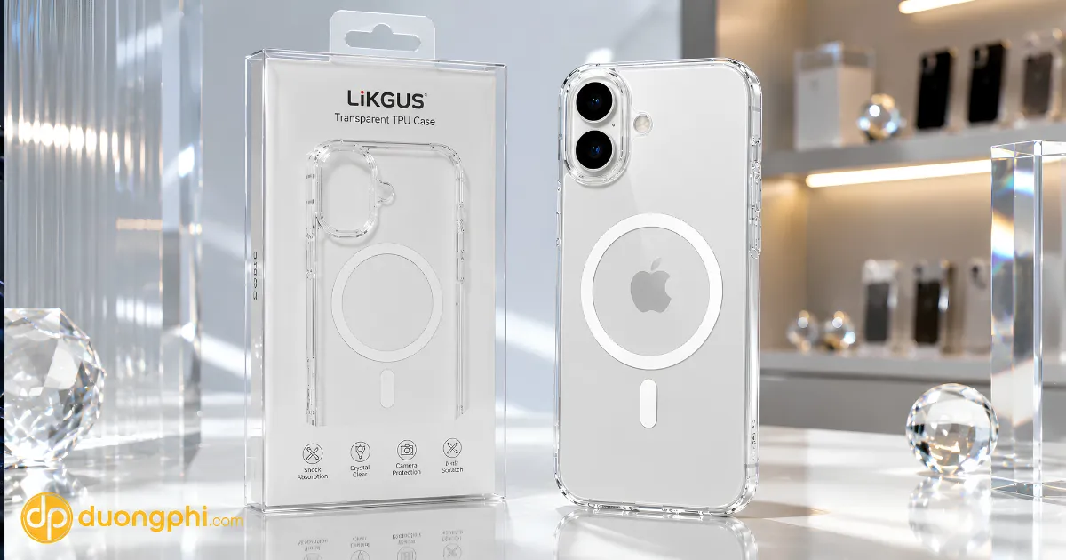 Ốp Lưng Iphone 16 Plus Trong Suốt 1 Ốp Lưng Likgus Trong Suốt Iphone 16 Plus Chống Sốc Tpu Cao Cấp, Bảo Vệ Camera Và Chống Trầy Xước Hiệu Quả. Thiết Kế Ôm Sát Thân Máy, Giữ Nguyên Vẻ Đẹp Nguyên Bản.