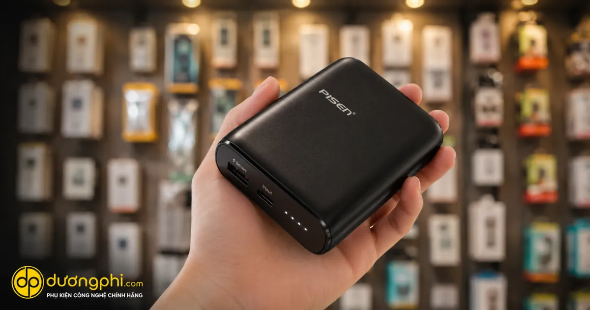 Sạc Dự Phòng Pisen Easy Power 5C 10000Mah Thiết Kế Nhỏ Gọn, Hỗ Trợ Sạc Nhanh Ổn Định, Dung Lượng Lớn Đáp Ứng Nhu Cầu Học Tập, Làm Việc Và Di Chuyển Hằng Ngày. Tương Thích Nhiều Thiết Bị, Tiện Lợi Mang Theo Mọi Lúc.