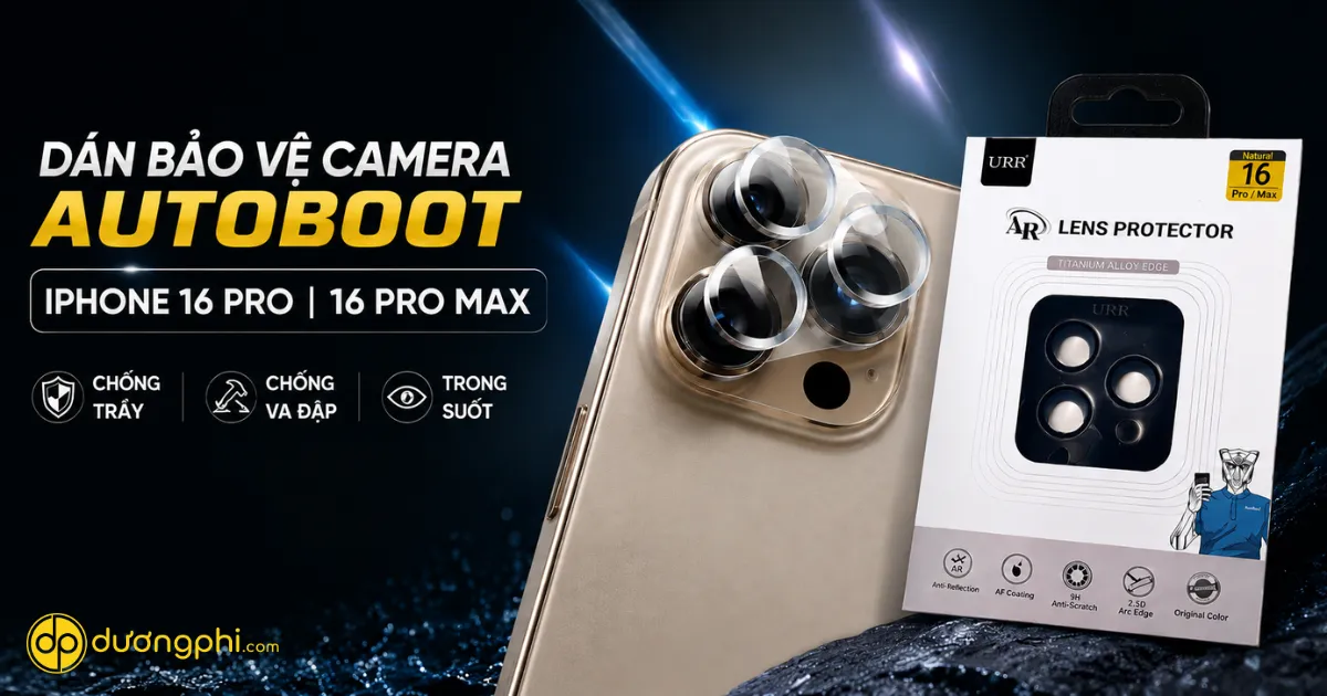 Dán Bảo Vệ Camera Autoboot Iphone 16 Pro / 16 Pro Max – Chống Trầy Xước, Bảo Vệ Ống Kính Cao Cấp