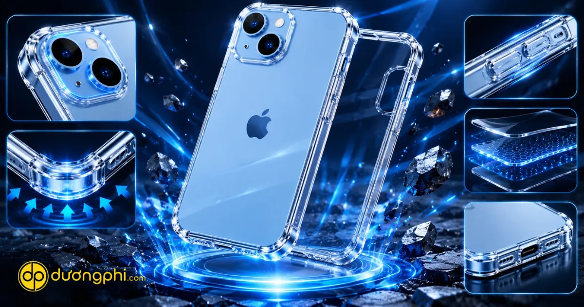 Ốp Lưng Iphone 14 Trong Suốt Với Các Góc Chống Sốc, Viền Camera Bảo Vệ Và Chất Liệu Tpu Bền Bỉ, Chống Ố Vàng.