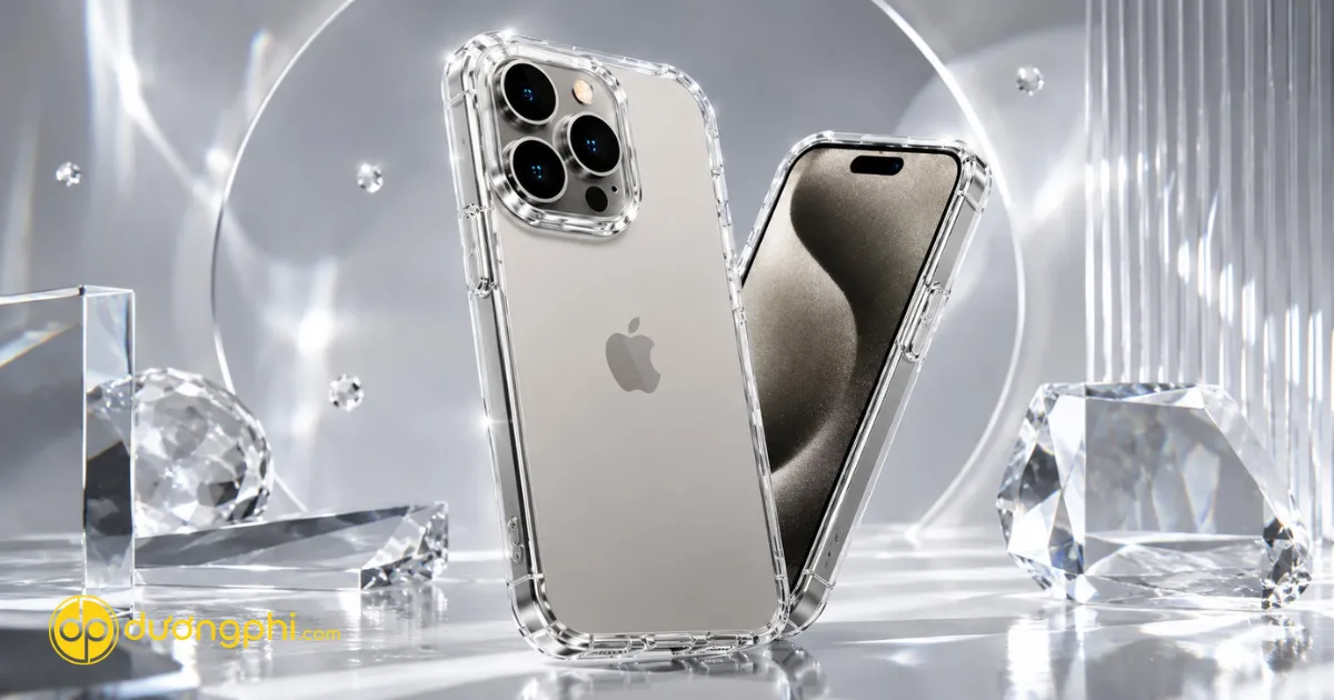Ốp Lưng Trong Suốt Iphone 15 Pro Max Chống Sốc Hiệu Quả, Bảo Vệ Camera Và Khung Viền, Giữ Nguyên Vẻ Đẹp Sang Trọng.
