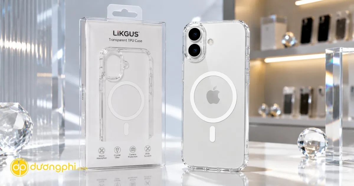 Ốp Lưng Trong Suốt Iphone 16 Plus Hỗ Trợ Sạc Không Dây, Chống Sốc Hiệu Quả Và Bảo Vệ Thiết Bị Toàn Diện.