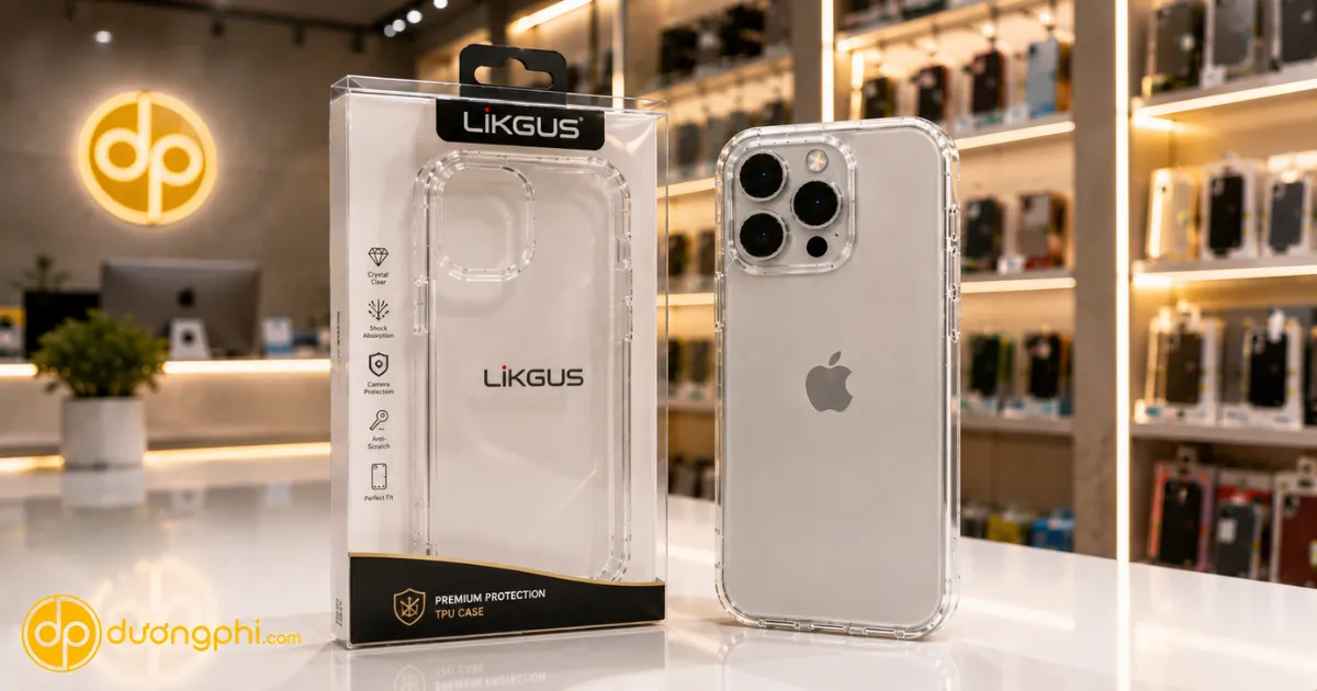 Ốp Lưng Iphone 16 Pro Max Trong Suốt 1 Ốp Lưng Likgus Iphone 16 Pro Max Trong Suốt, Chống Trầy Xước, Chống Sốc Và Ôm Sát Thân Máy.