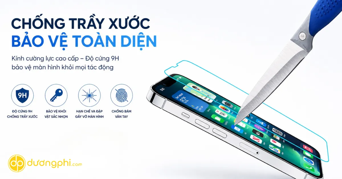 Cường Lực Cao Cấp Iphone 13 Pro Max Giúp Bảo Vệ Màn Hình Khỏi Trầy Xước, Va Đập Và Bụi Bẩn Trong Quá Trình Sử Dụng.