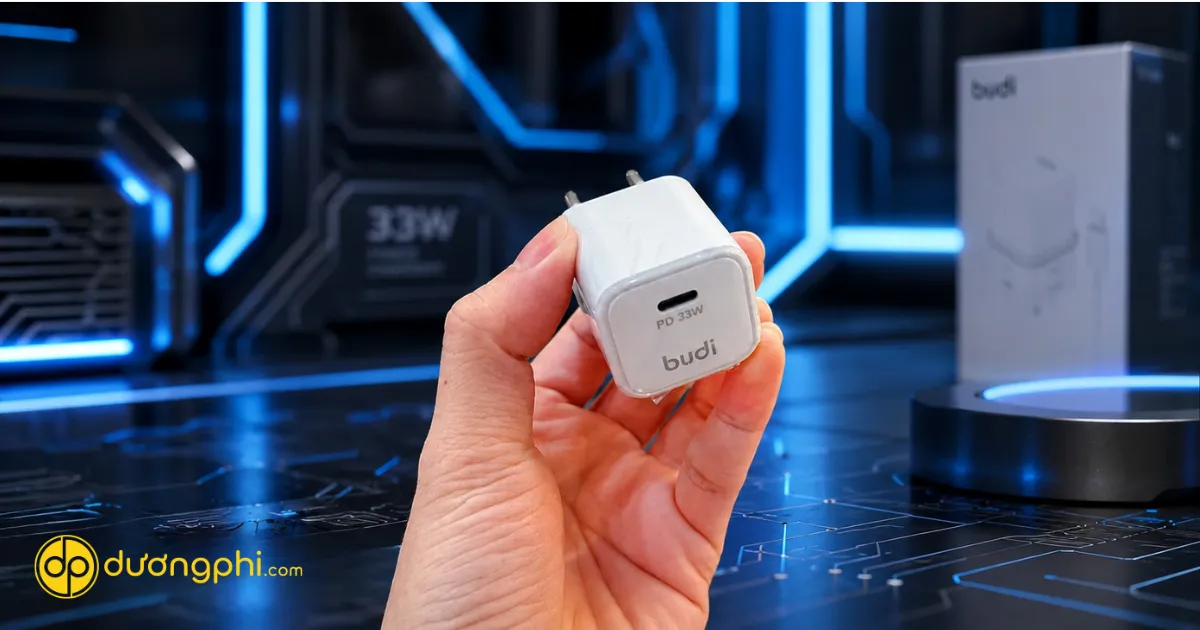 Củ Sạc Budi 33W Usb-C Công Nghệ Sạc Nhanh Pd, Thiết Kế Nhỏ Gọn, Đáp Ứng Nhu Cầu Sạc Điện Thoại Và Tablet Hiệu Quả.