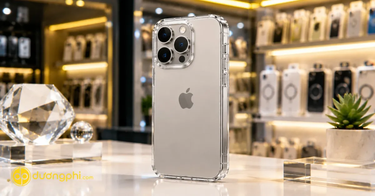Ốp Lưng Trong Suốt Iphone 15 Pro Chống Sốc, Bảo Vệ Camera Và Khung Viền, Giữ Nguyên Thiết Kế Sang Trọng Của Máy.