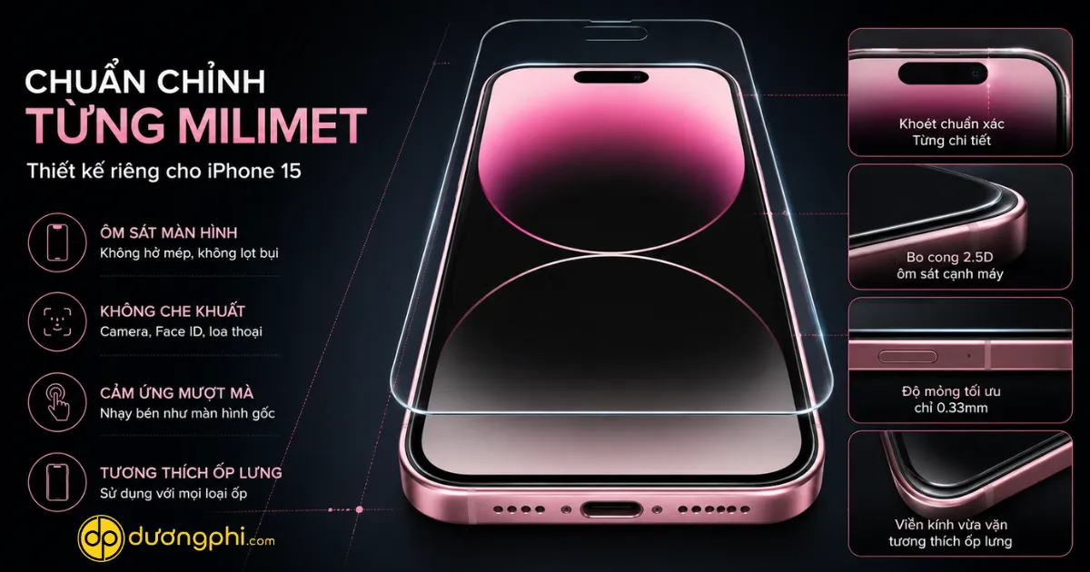 Kính Cường Lực Cao Cấp Dành Cho Iphone 15 Giúp Bảo Vệ Màn Hình Khỏi Trầy Xước, Hạn Chế Nứt Vỡ Khi Va Chạm. Thiết Kế Siêu Mỏng, Độ Trong Suốt Cao, Giữ Nguyên Chất Lượng Hiển Thị Và Cảm Ứng Nhạy Bén.