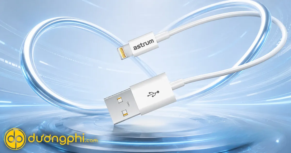 Cáp Sạc Astrum Lightning 1.2M Hỗ Trợ Sạc Nhanh Ổn Định, Truyền Dữ Liệu Hiệu Quả, Phù Hợp Cho Người Dùng Thiết Bị Apple.