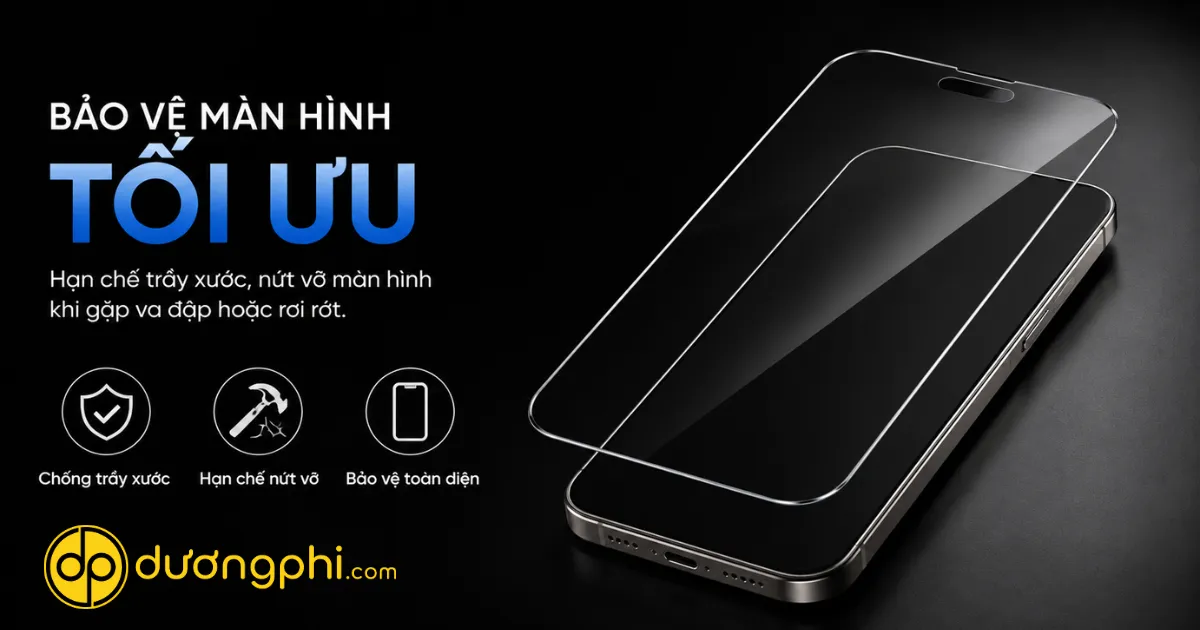 Cường Lực Cao Cấp Iphone 15 Pro 3 Cường Lực Iphone 15 Pro Chống Va Đập Hạn Chế Nứt Vỡ Màn Hình