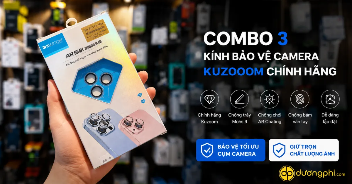 Dán Bảo Vệ Camera Kuzoom Iphone 13 Pro/13 Pro Max Chống Trầy Xước, Bảo Vệ Cụm Camera Hiệu Quả.