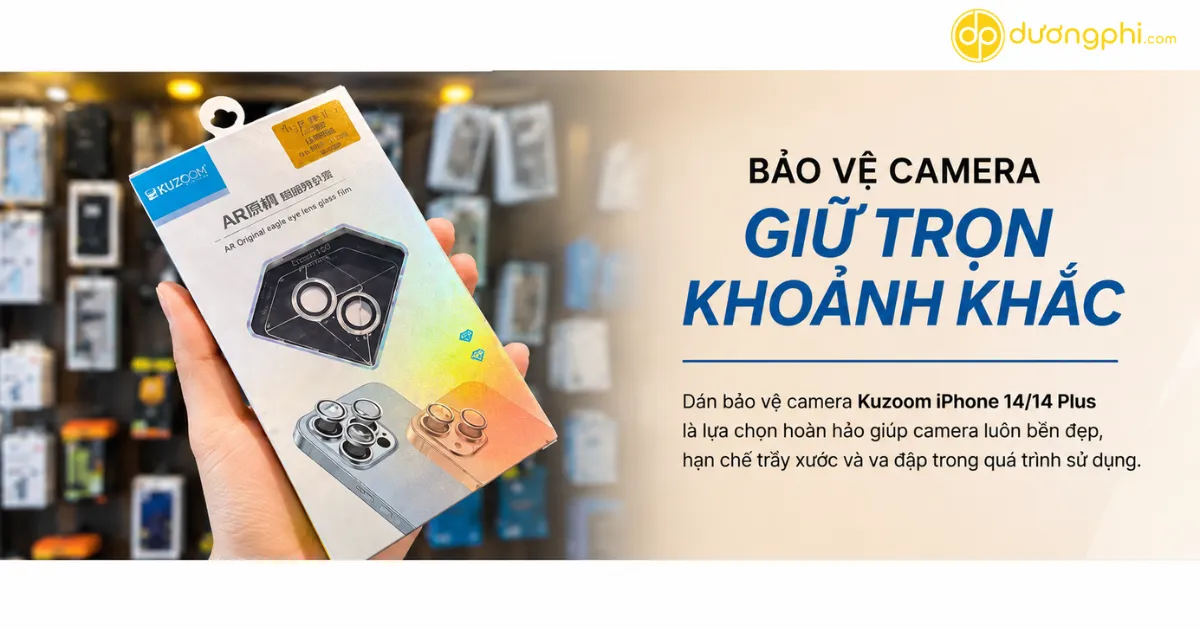 Dán Bảo Vệ Camera Kuzoom Iphone 14/14 Plus Giúp Hạn Chế Trầy Xước, Va Đập Và Giữ Chất Lượng Ảnh Rõ Nét Khi Sử Dụng Hằng Ngày.
