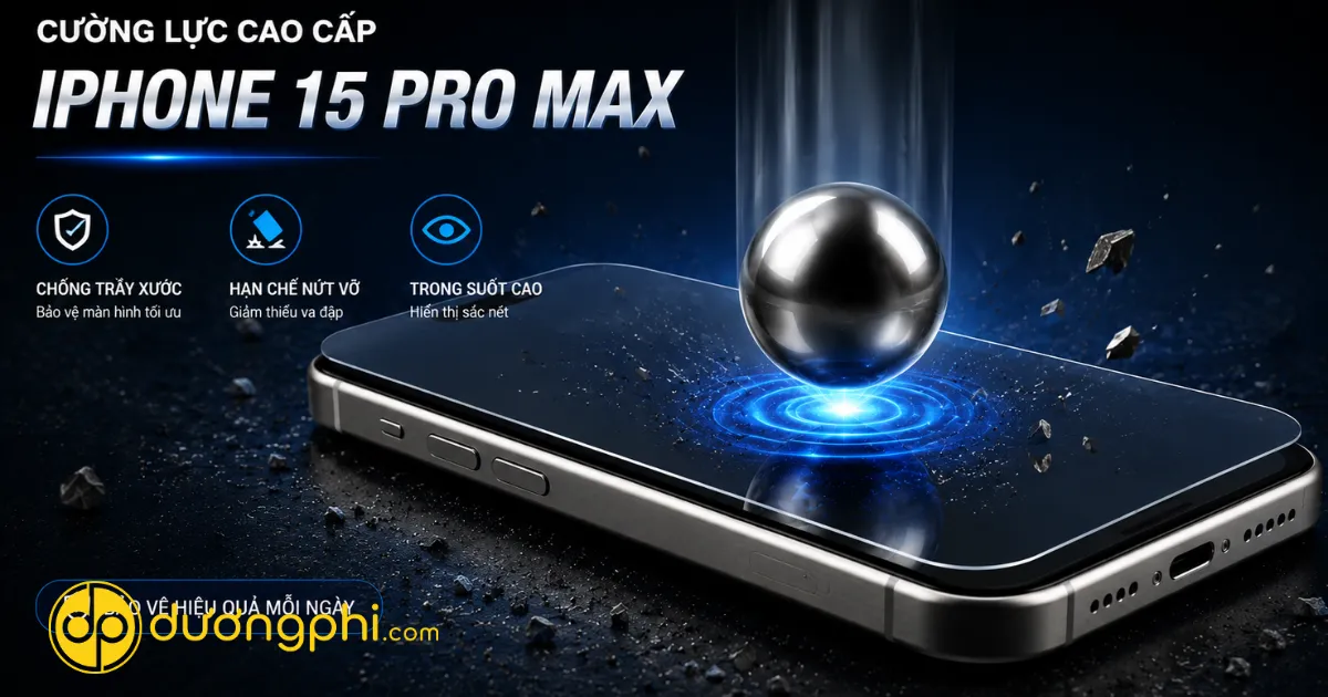 Kính Cường Lực Chống Trầy Xước Dành Cho Iphone 15 Pro Max
