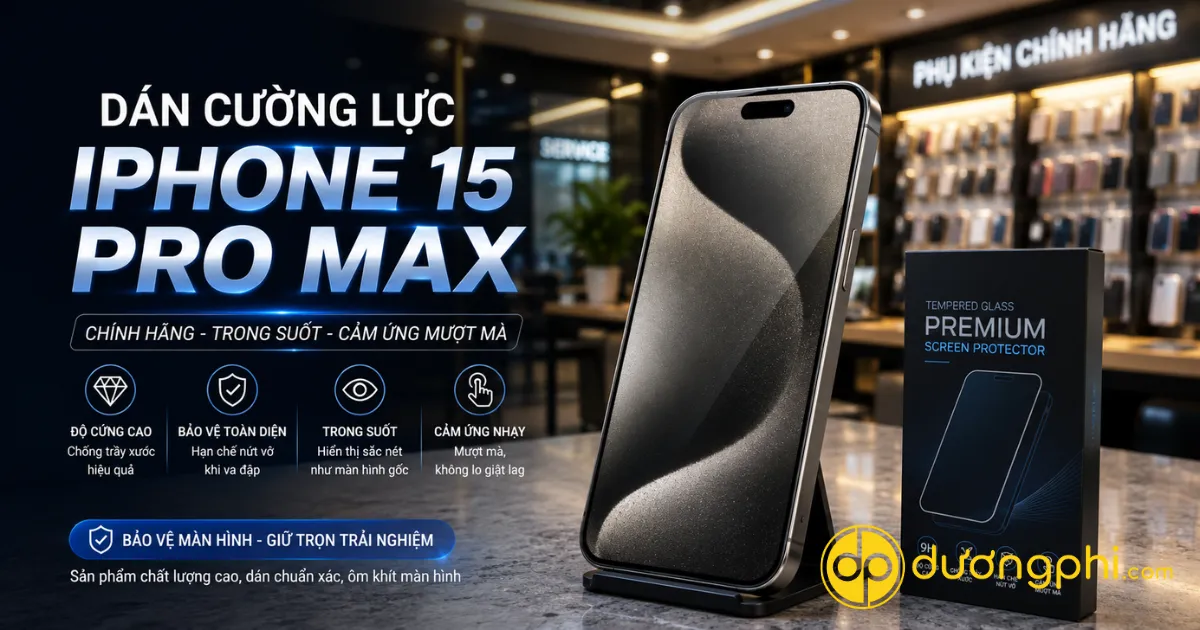 Dán Kính Cường Lực Cho Iphone 15 Pro Max Vẫn Giữ Cảm Ứng Nhạy