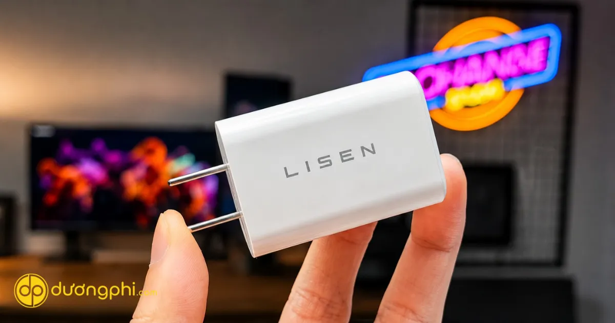 Củ sạc Lisen 2 cổng Type-C 20W hỗ trợ sạc nhanh