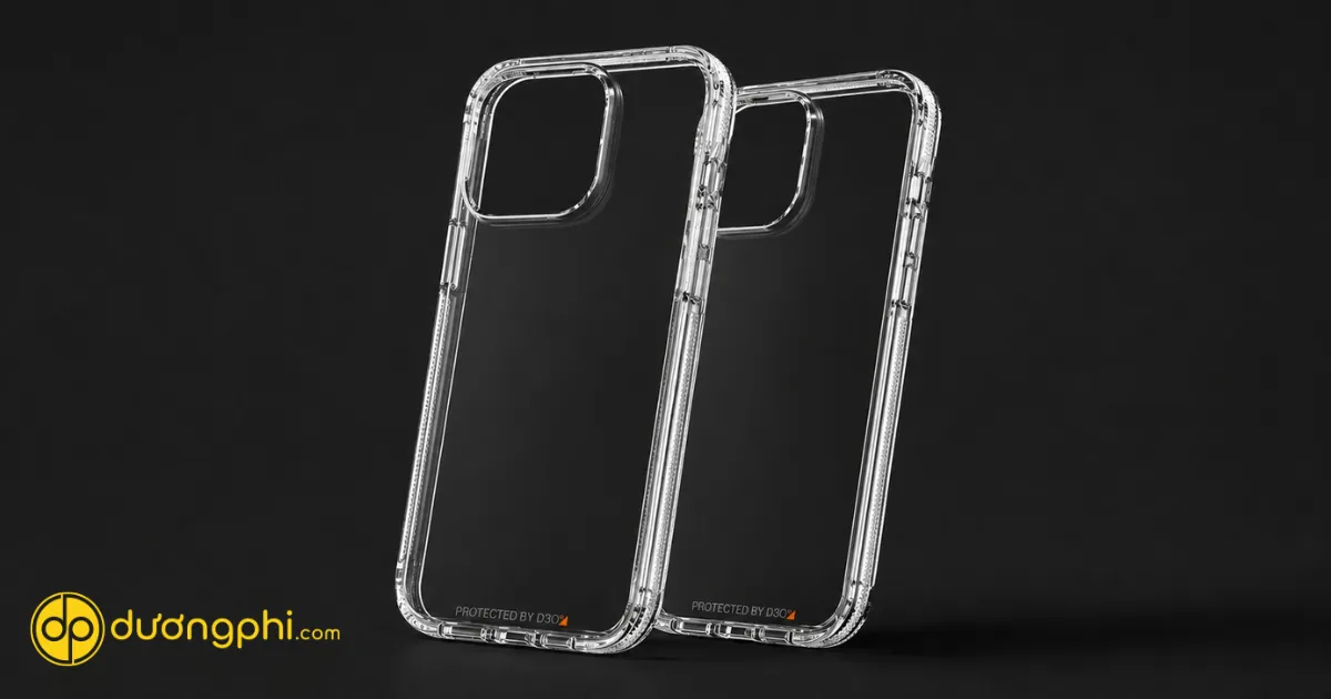 Ốp lưng iPhone trong suốt với thiết kế chống sốc, bảo vệ camera và hỗ trợ sạc không dây tiện lợi.