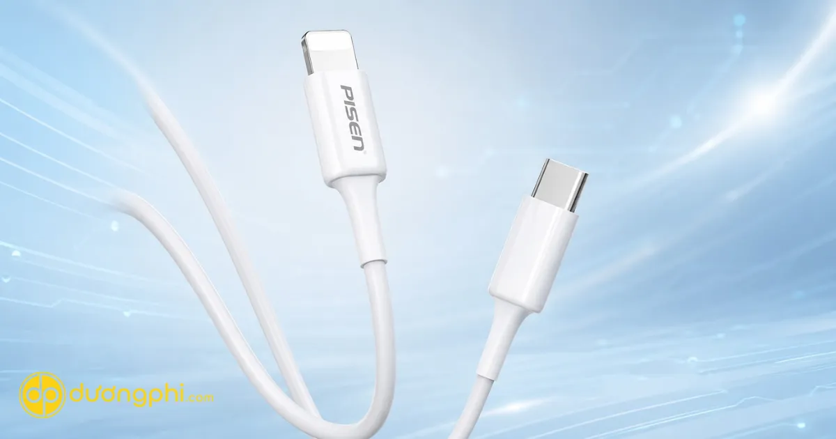 Dây sạc Pisen Type-C to Lightning 3A chính hãng