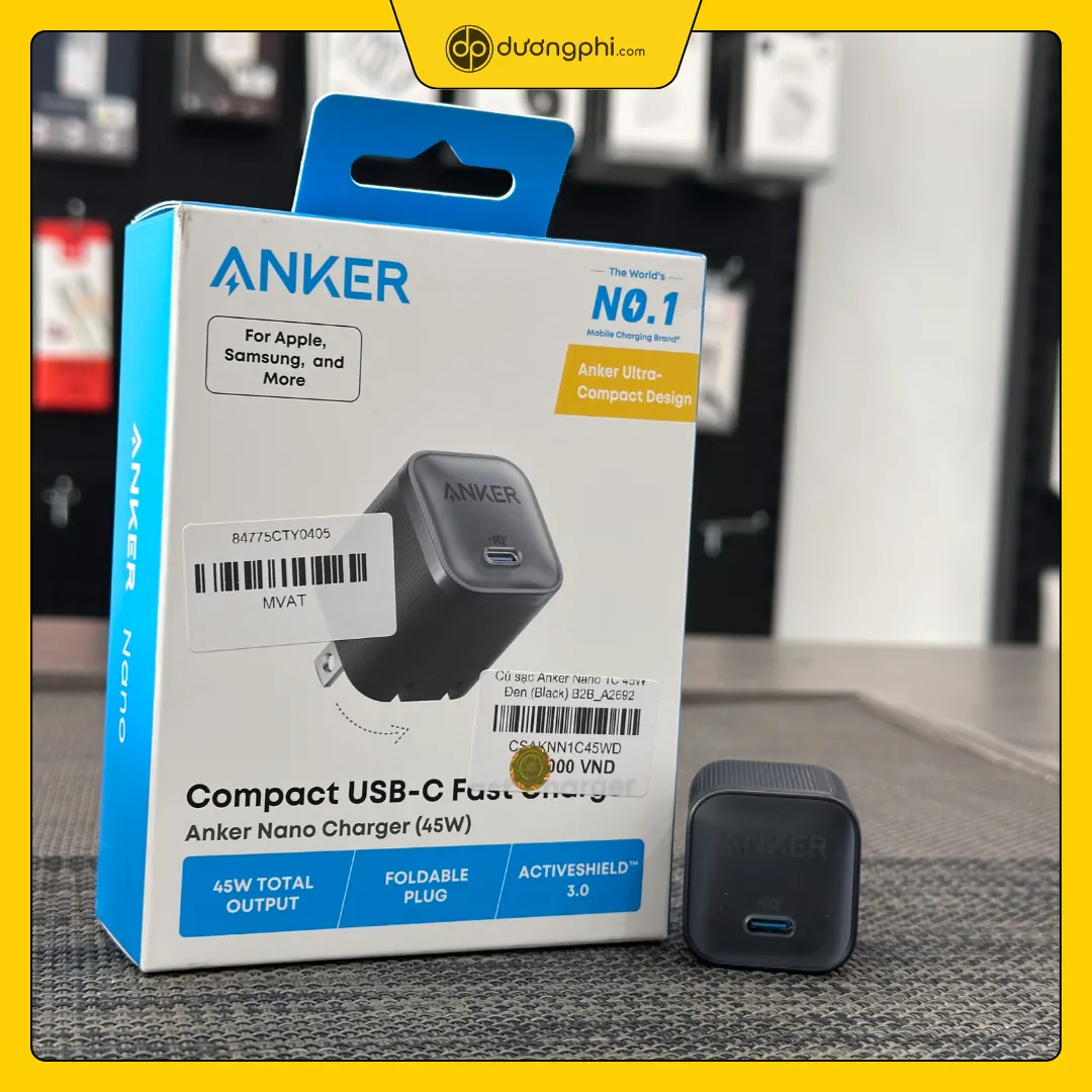 Củ Sạc Anker Nano 45W Đen cu sac anker nano 45w den