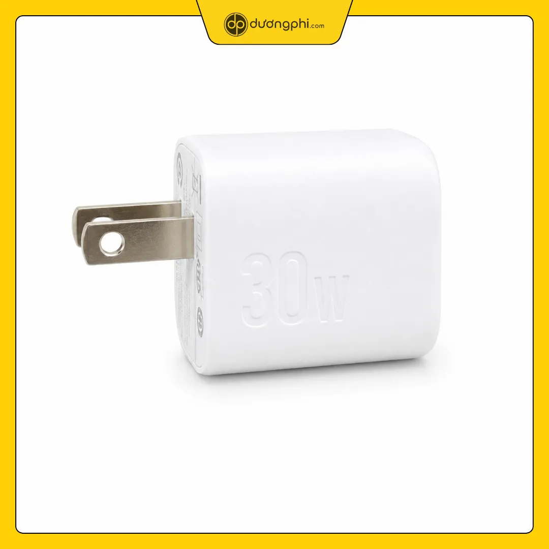 góc nghiêng củ sạc anker zolo 30w màu trắng
