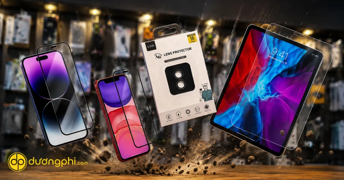 Tổng hợp kính cường lực iPhone iPad và kính camera tại Dương Phi Mobile