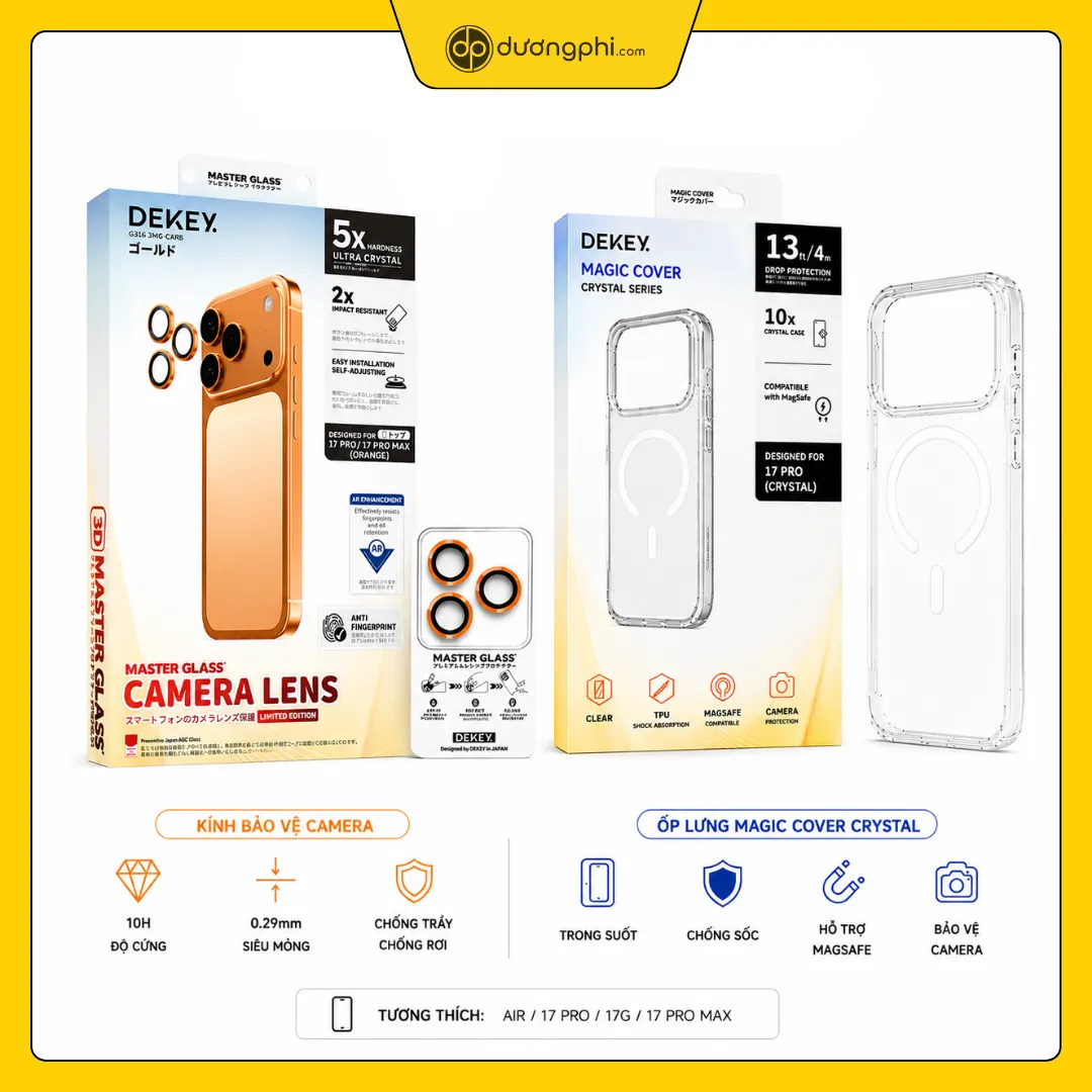 Combo bảo vệ iPhone 17 DEKEY